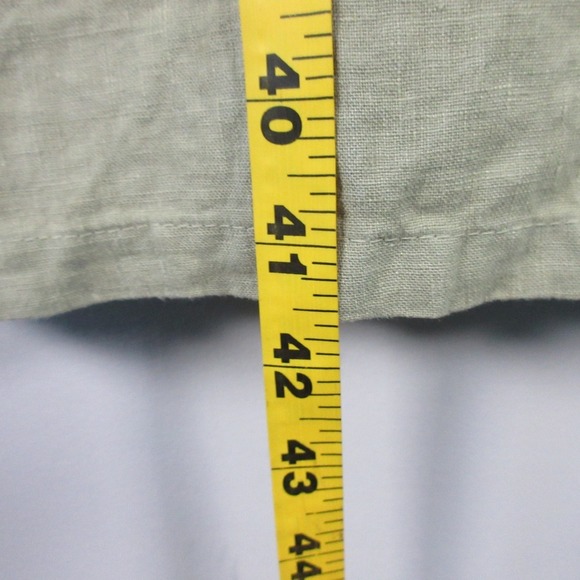 Click by Color Me Cotton Jumper Dress Women L Green 100% Linen Minimalist 270 - Picture 9 of 12